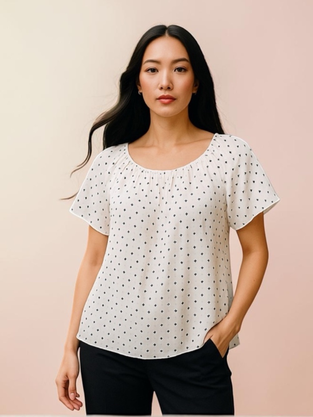 Luisa Ricci 100% Silk Polka Dot Top Size Small